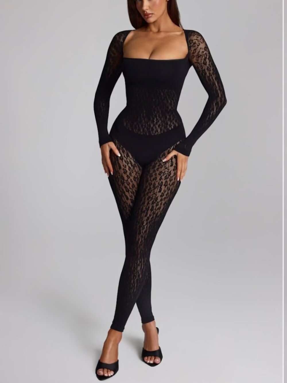 Oh Polly Black Lace Catsuit Jumpsuit – NWT